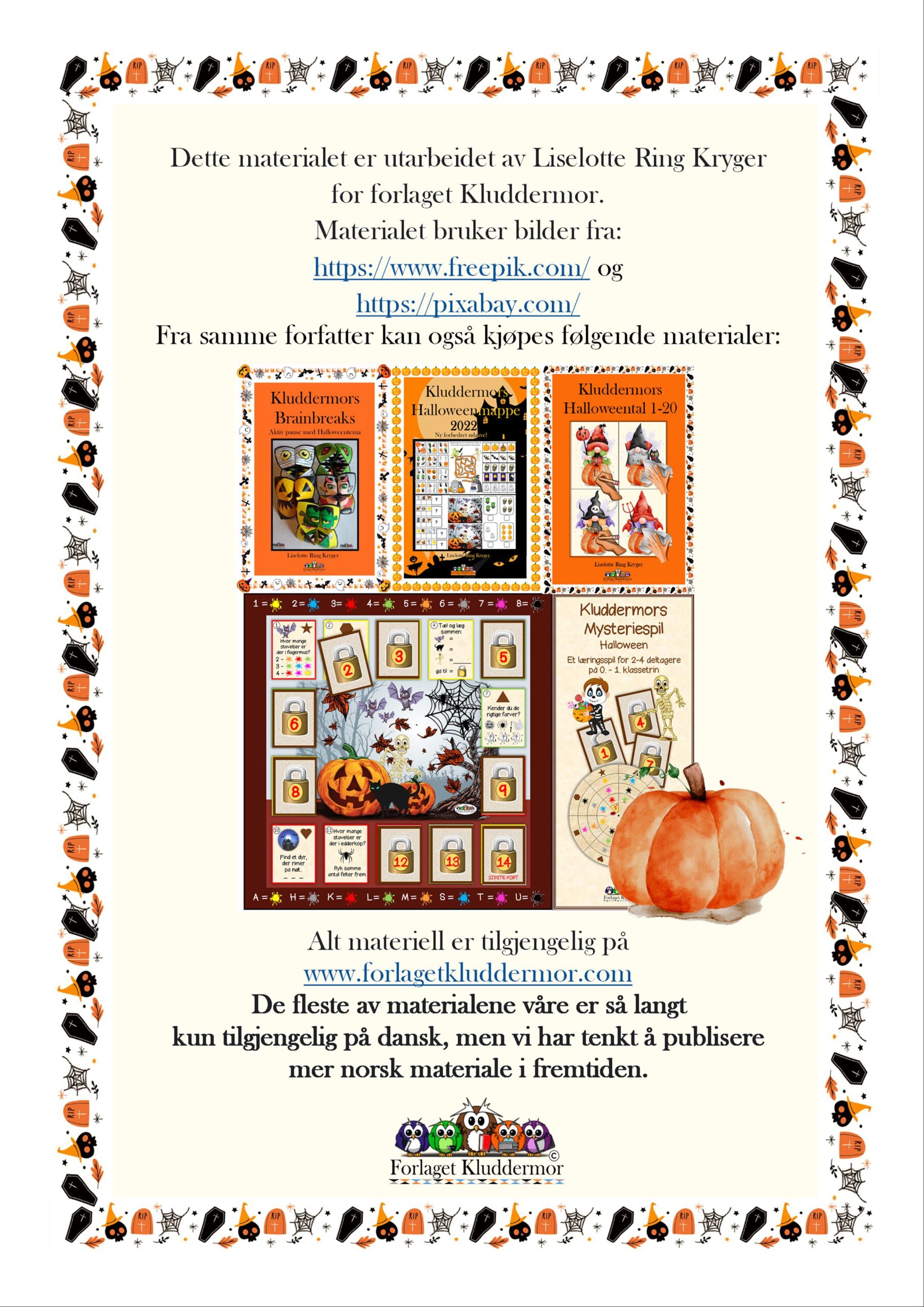 Kluddermors Halloweenalfabet - Bilde 5