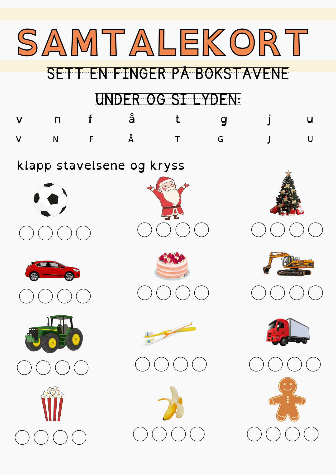 Samtalekort 11 – lekseark 1.trinn BM/NN