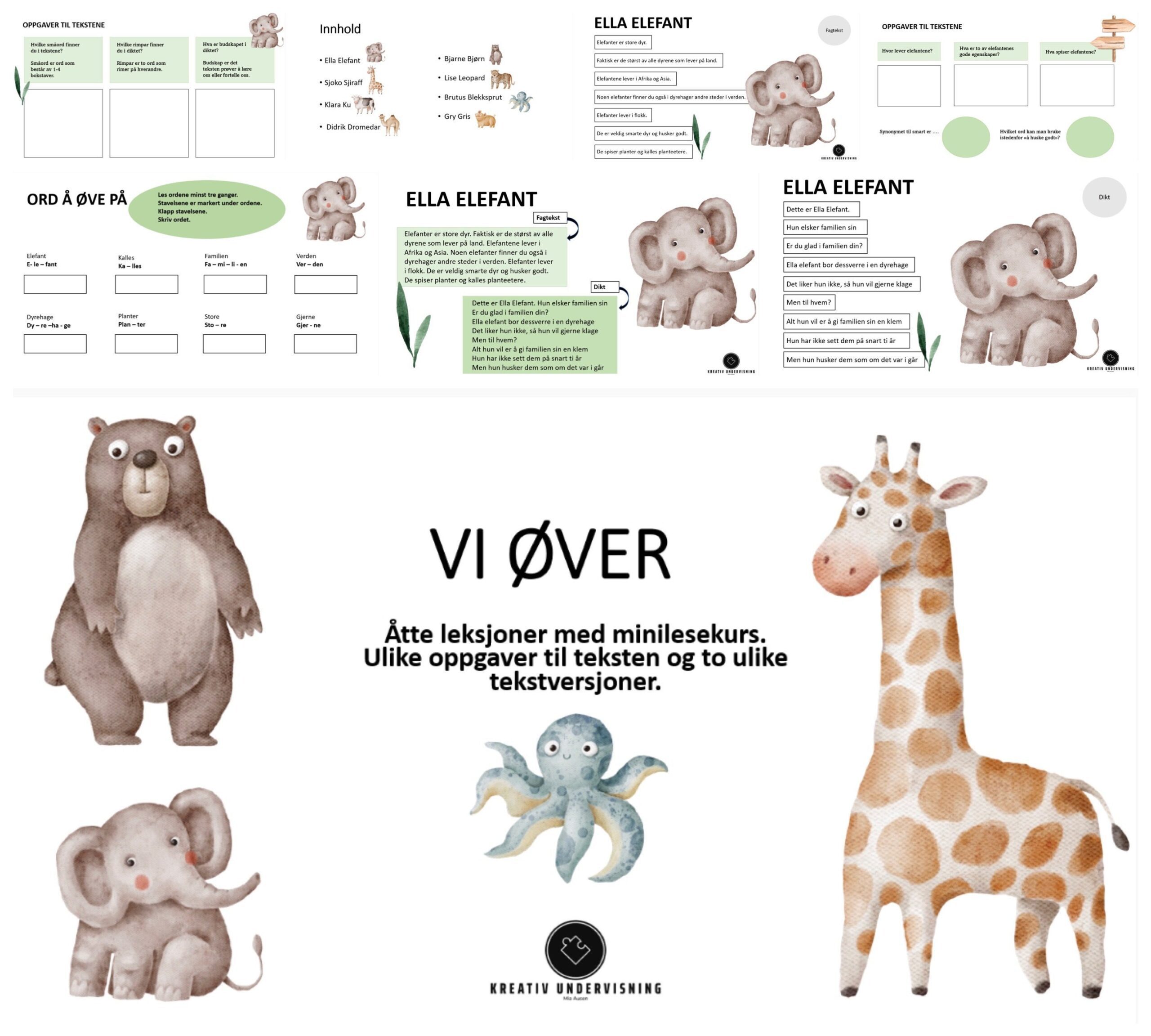 Vi øver - minilesekurs med åtte leksjoner BM