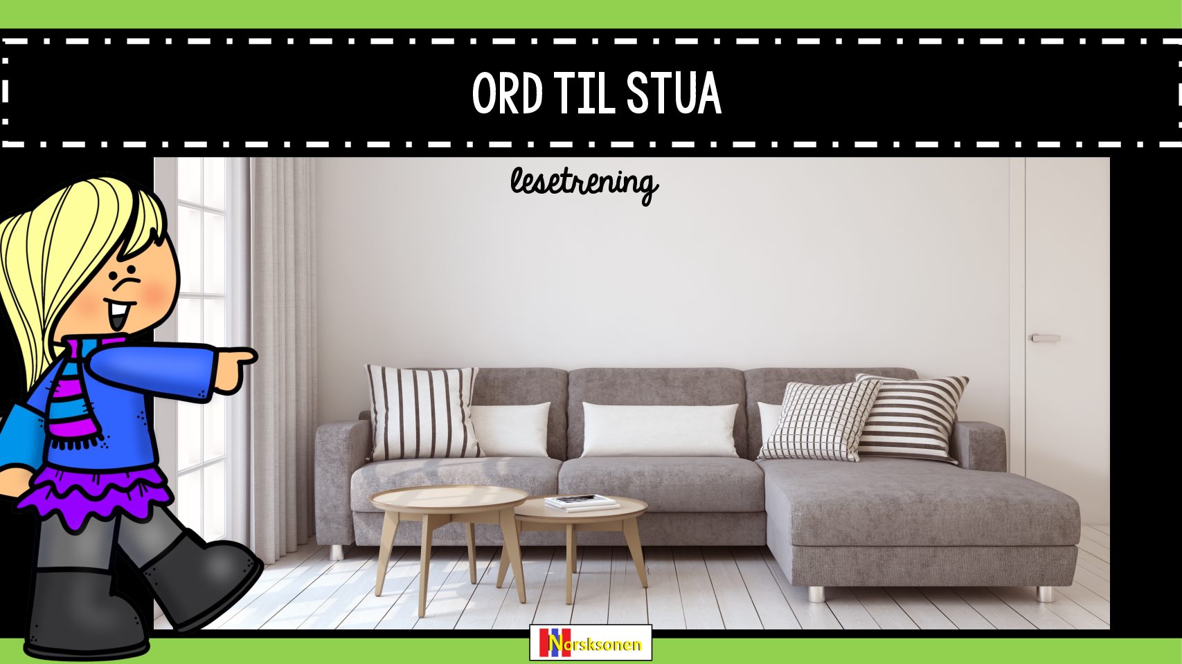 Ord til stua (Alfa - A1) Lesetrening - Bilde 2