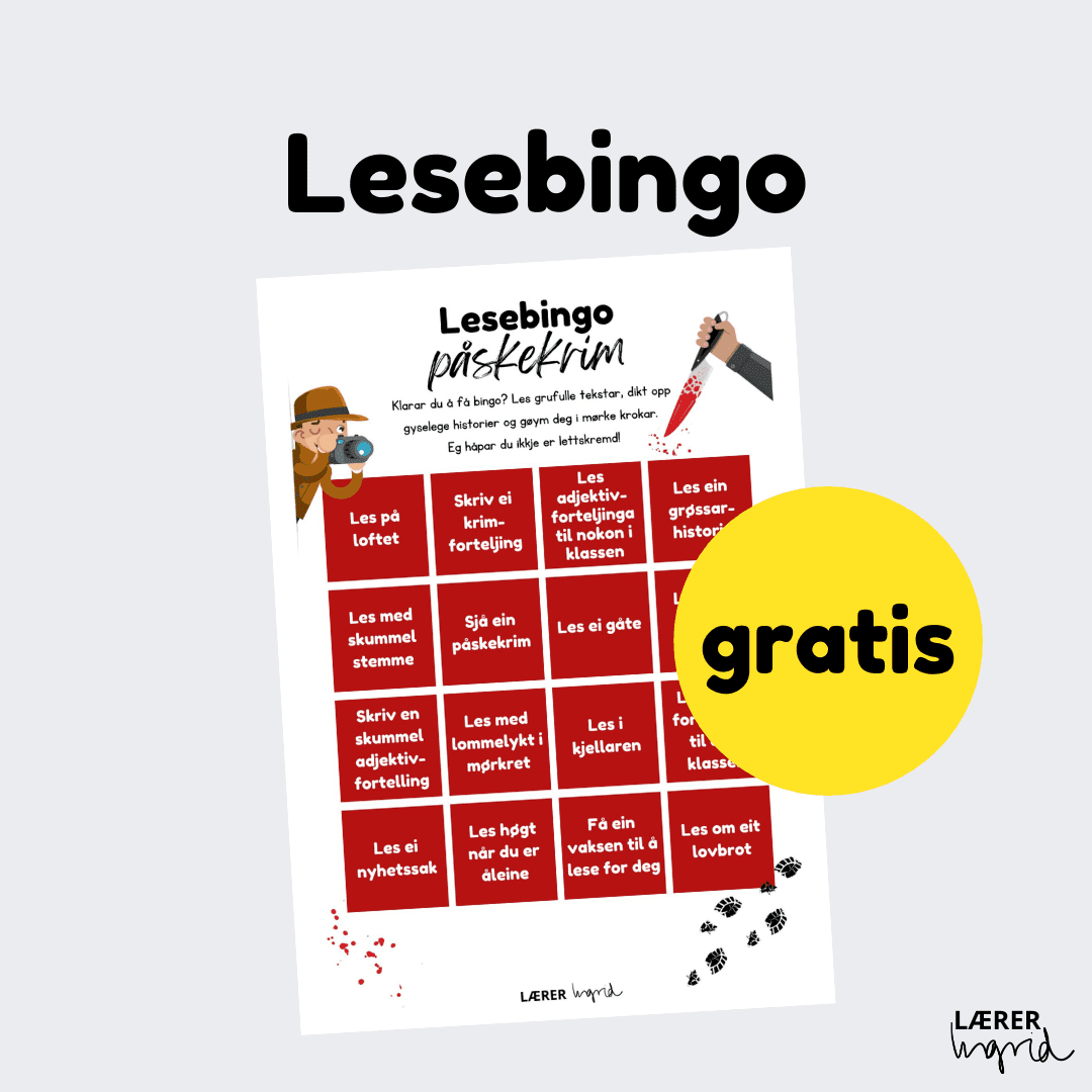 gratis lesebingo til påske