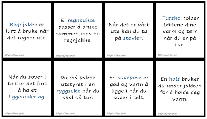 Ord og begreper - Klær og fritidsutstyr - Høst BM - Bilde 3