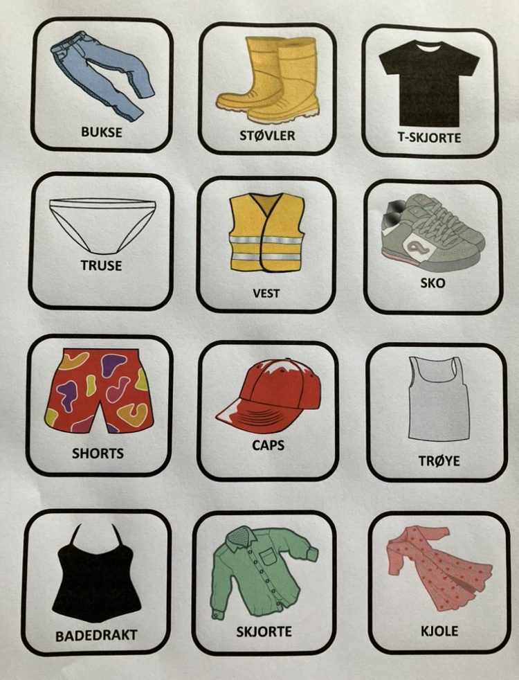 Dagtavlebilder av klær