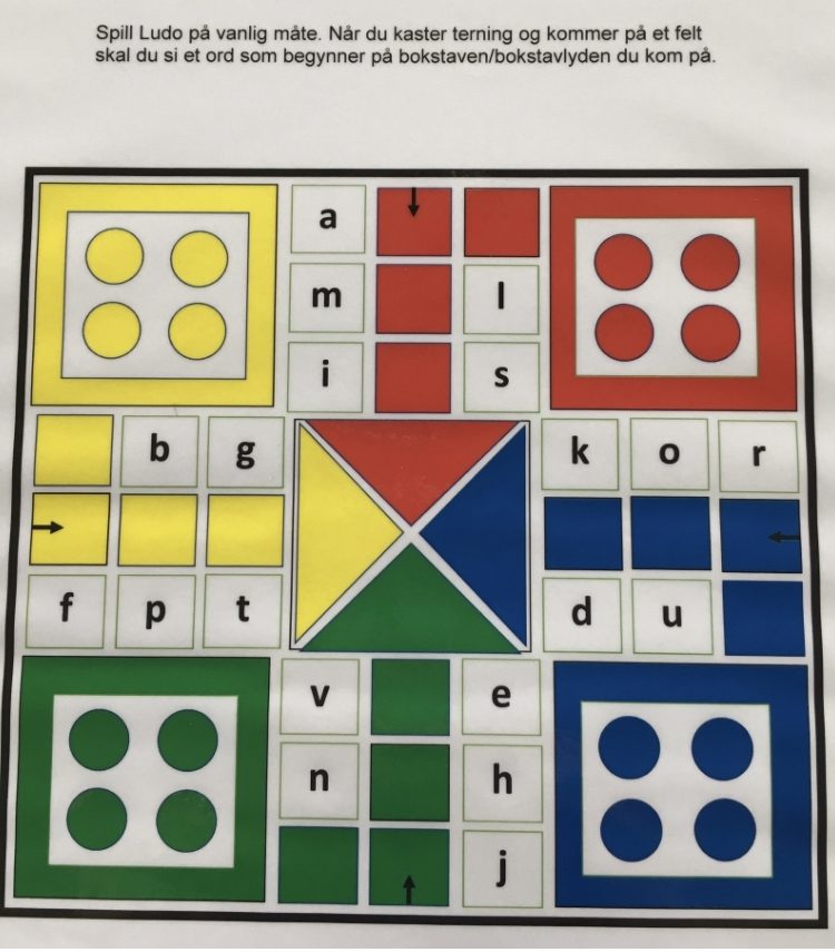 LUDO-spill med små bokstaver