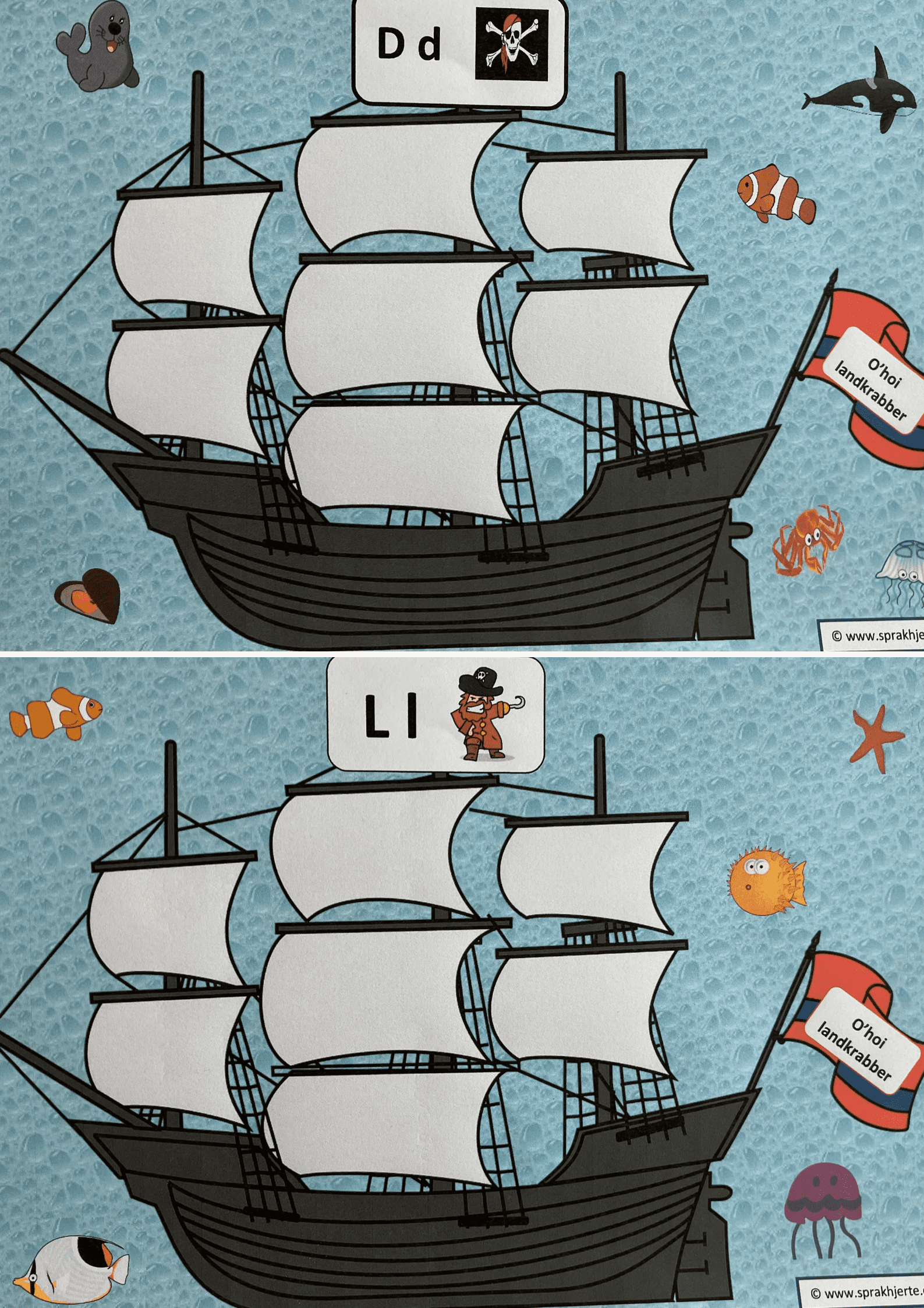 O'hoy landkrabber - spill for å lytte ut første lyden i ord - Bilde 6