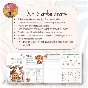 Lesetekster - Dyr 2 arbeidsark