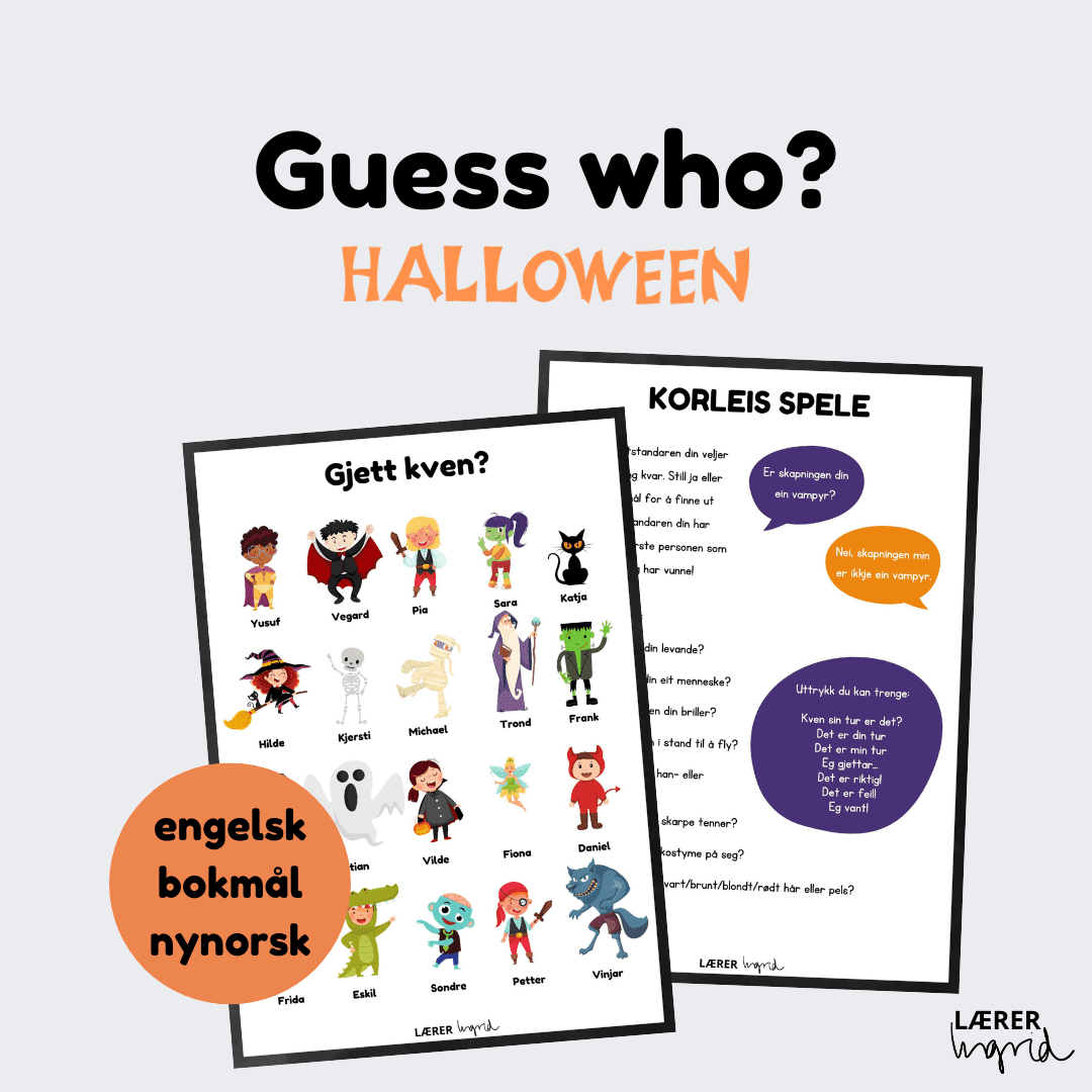Gjett hvem Halloween ENG+BM+NN