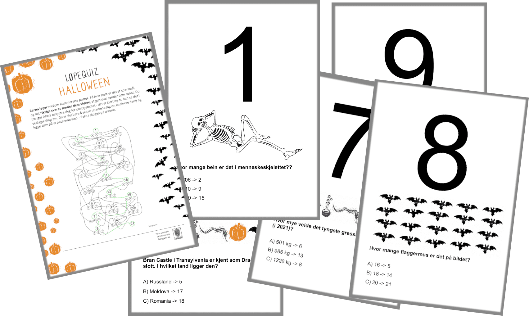Løpequiz sett (Påske + 17. mai + Halloween + blank) - Bilde 2