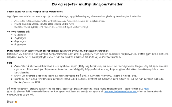 Multiplikasjonskort, 2- til 9-gangen - Bilde 3
