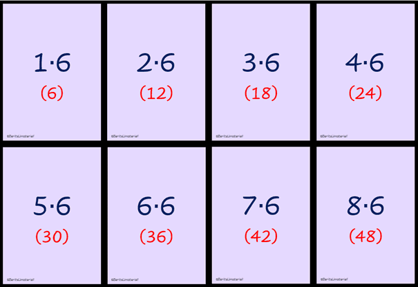 Multiplikasjonskort, 2- til 9-gangen - Bilde 2