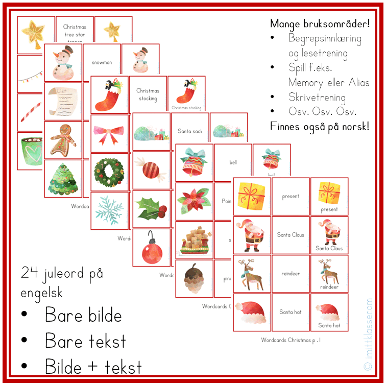 Vocabulary cards - Christmas - English - Bilde 2