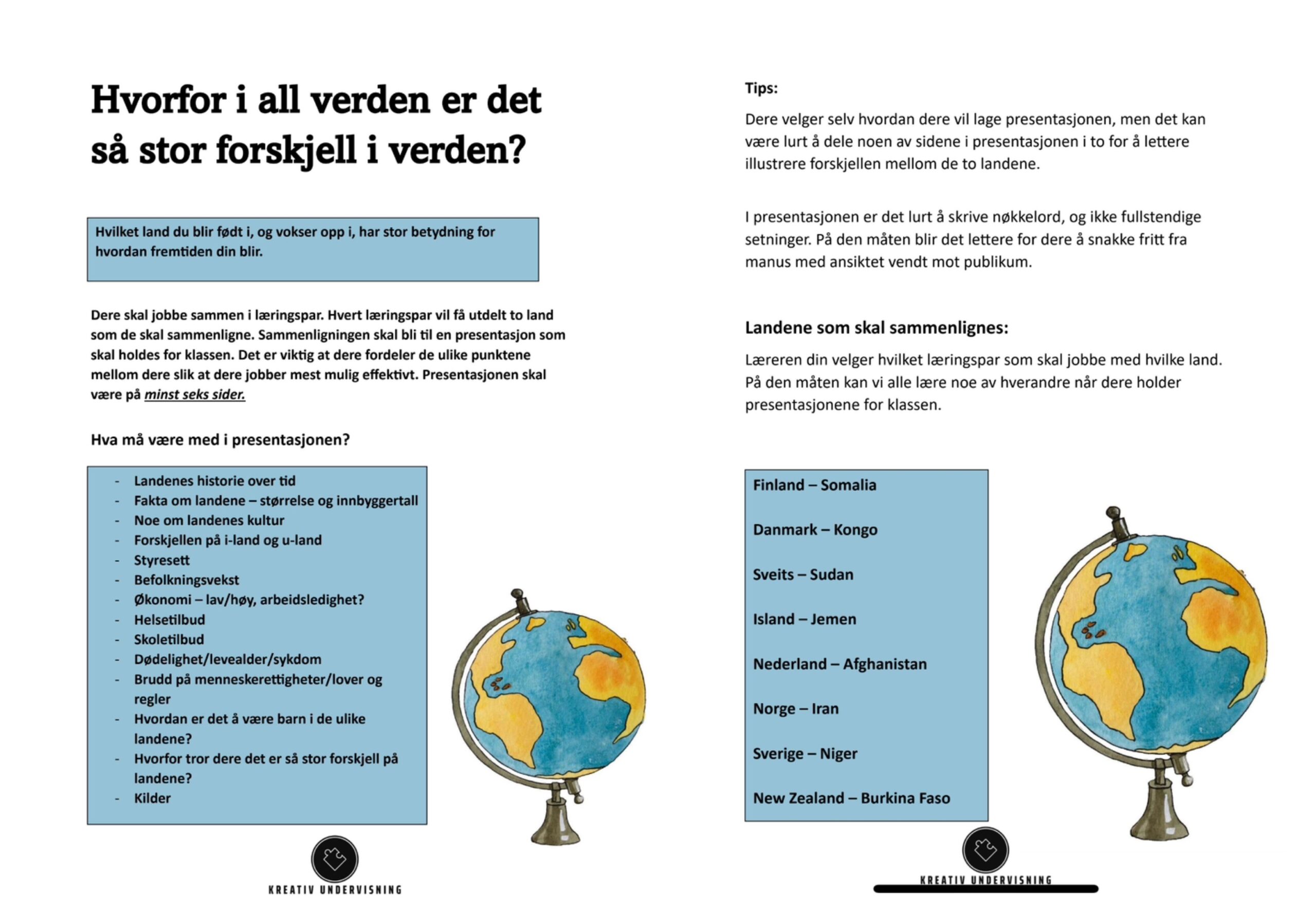 Fordypningsoppgave om i-land og u-land