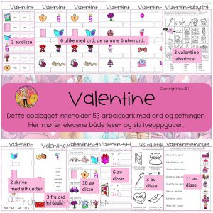 Valentine arbeidsark