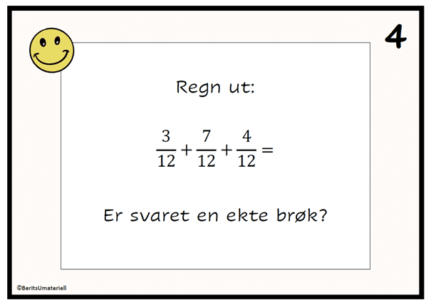 Uteskole/aktivitetspakke med brøk, mellomtrinn