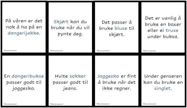 Ord og begreper - Klær og fritidsutstyr - Vår BM - Bilde 4