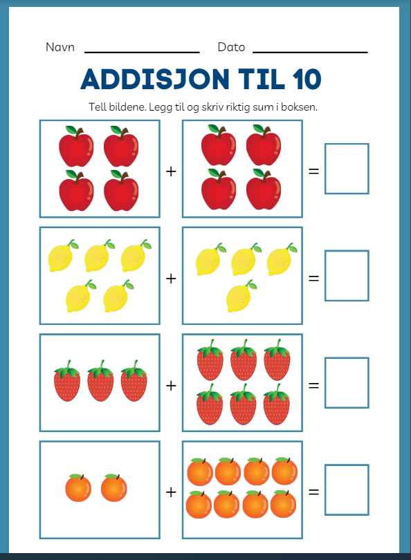 Matematik arbeidsark tall (1-10) - Bilde 6