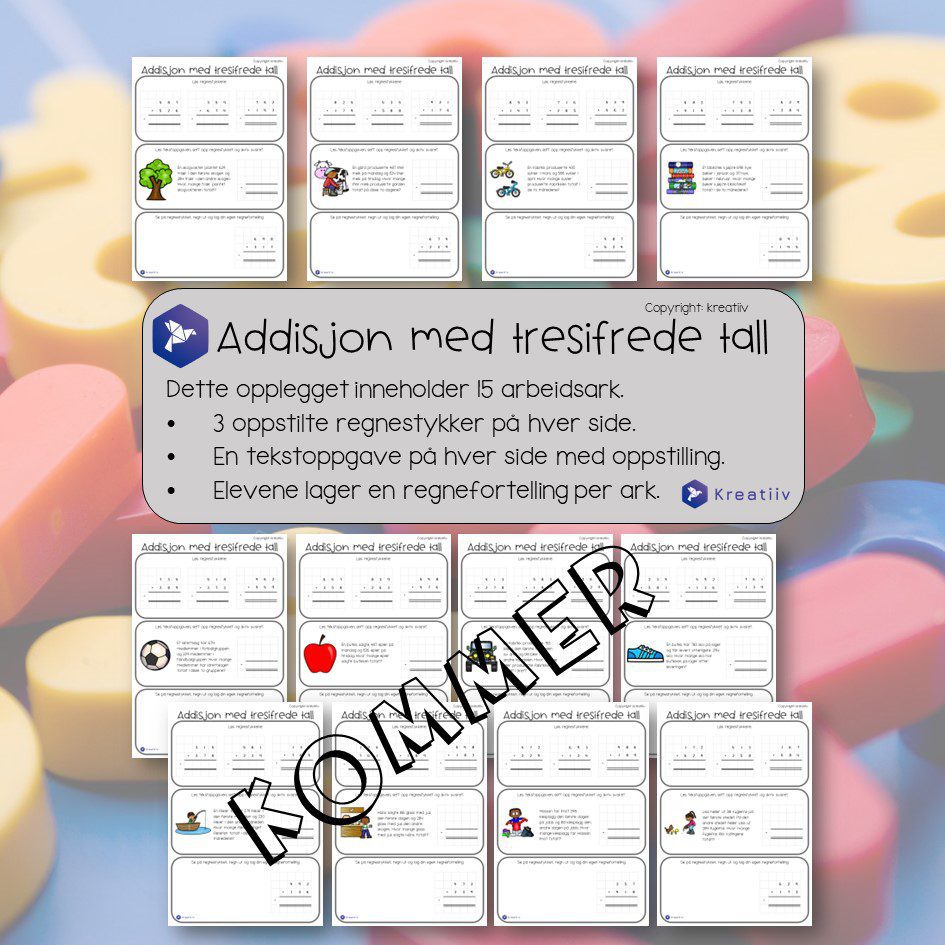 Addisjon med tresifrede tall - oppstilte regnestykker - Bilde 2