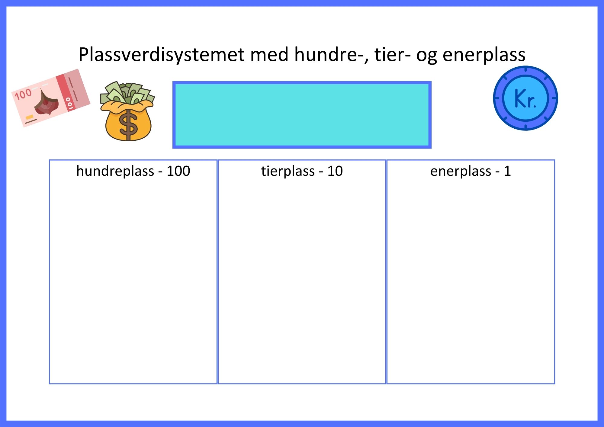 Plassverdisystem - arbeidsmatter for ener-, tier-, hundre-, og tusenplassen - Bilde 3