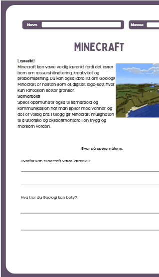 Minecraft - leseforståelse , 4 tekster med spørsmål - Bilde 4