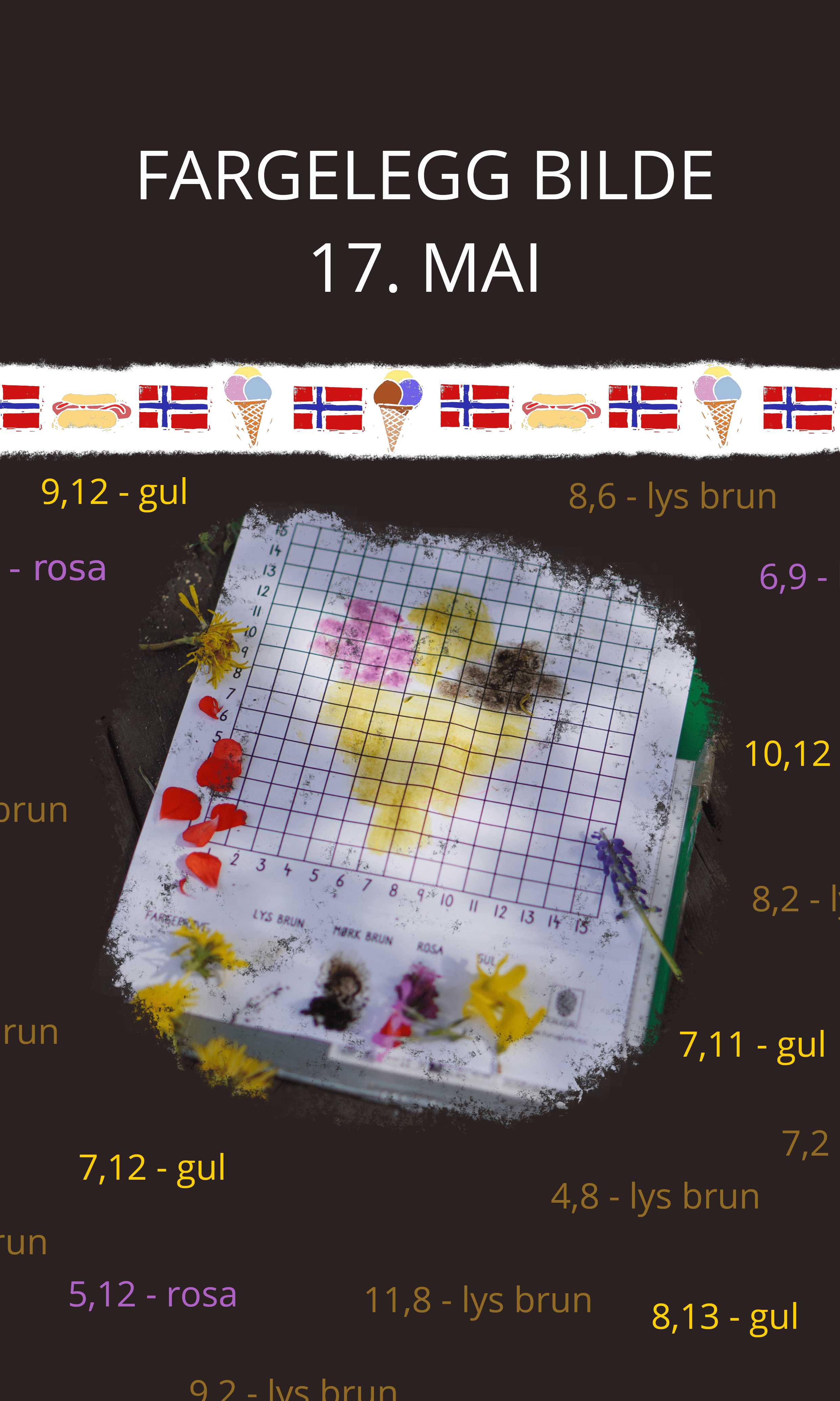 Lek med koordinatsystemet - Fargelegg bilde - 17. MAI