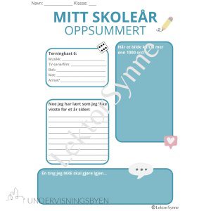 Mitt skoleår oppsummert-hefte