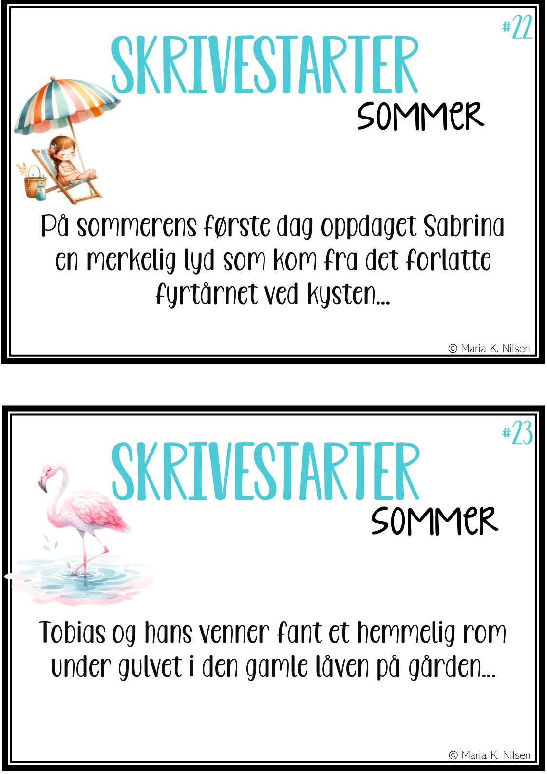 Skrivestartere med tema: sommer - Bilde 3
