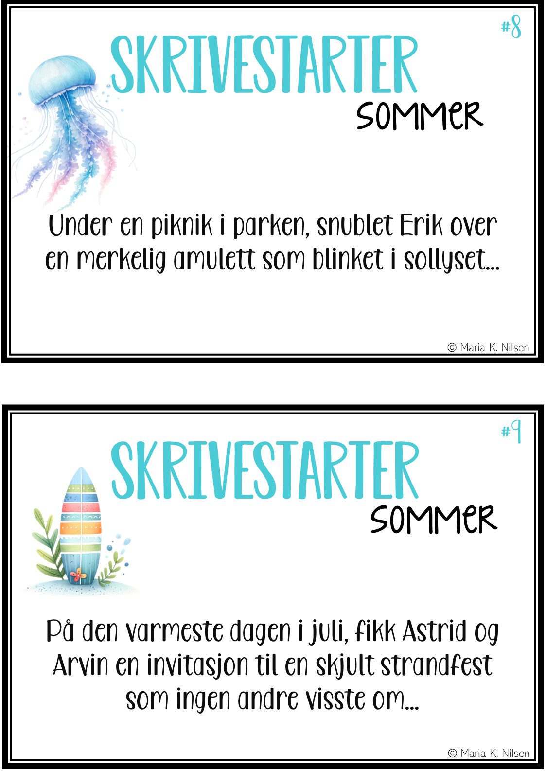 Skrivestartere med tema: sommer - Bilde 5