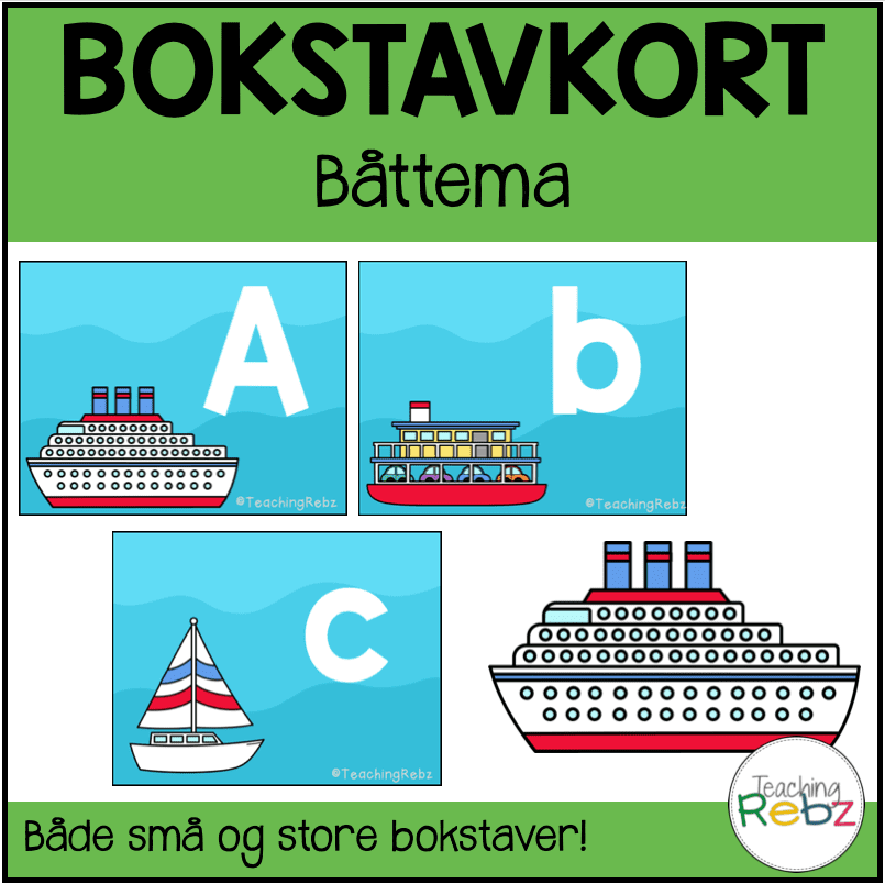 Bokstavkort - Båter Store og små bokstaver