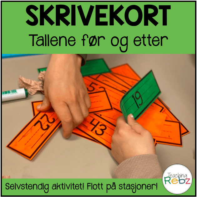 Skrivekort - tala før og etter