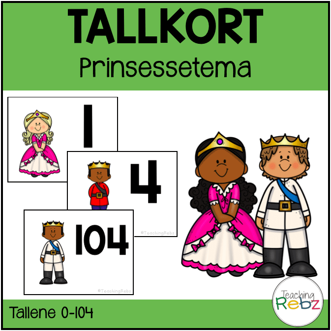 Tallkort - Prinsessetema - 0-100