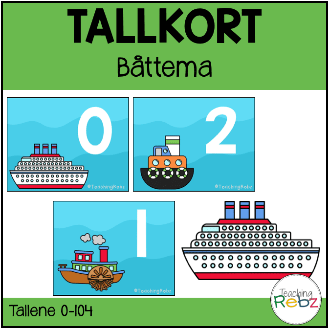 Tallkort - Båttema - 0-100