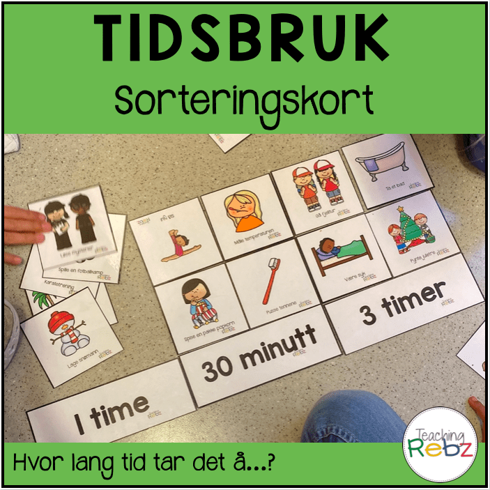 Sorteringskort - Hvor lang tid tar det? - Klokka og tid