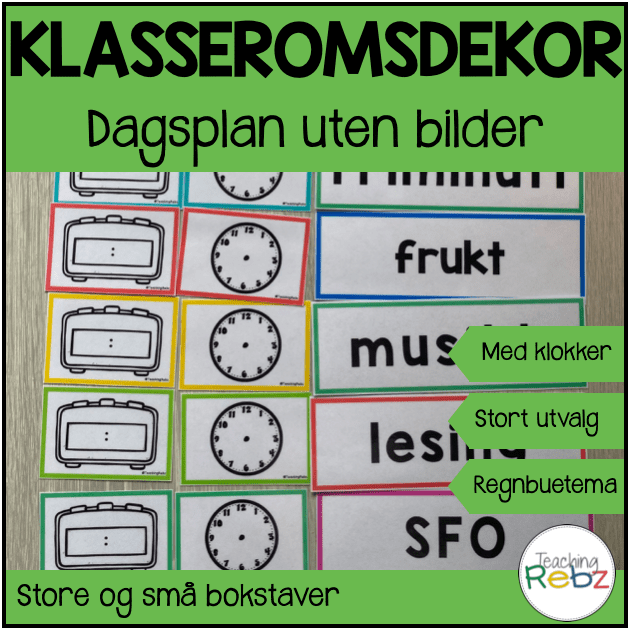 Dagsplan - klasseromsdekor - regnbue