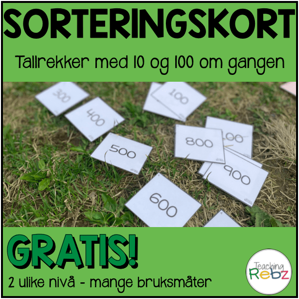 Tallrekker - 10 og 100 om gangen - Sorteringskort
