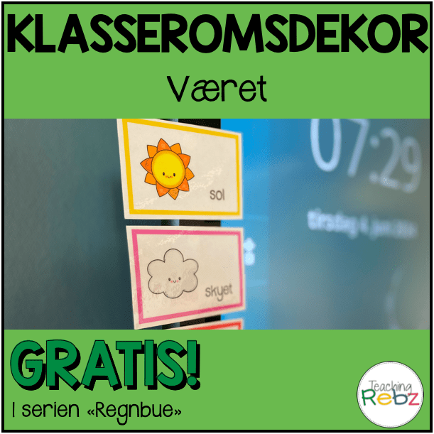 Været - klasseromsdekor - regnbue