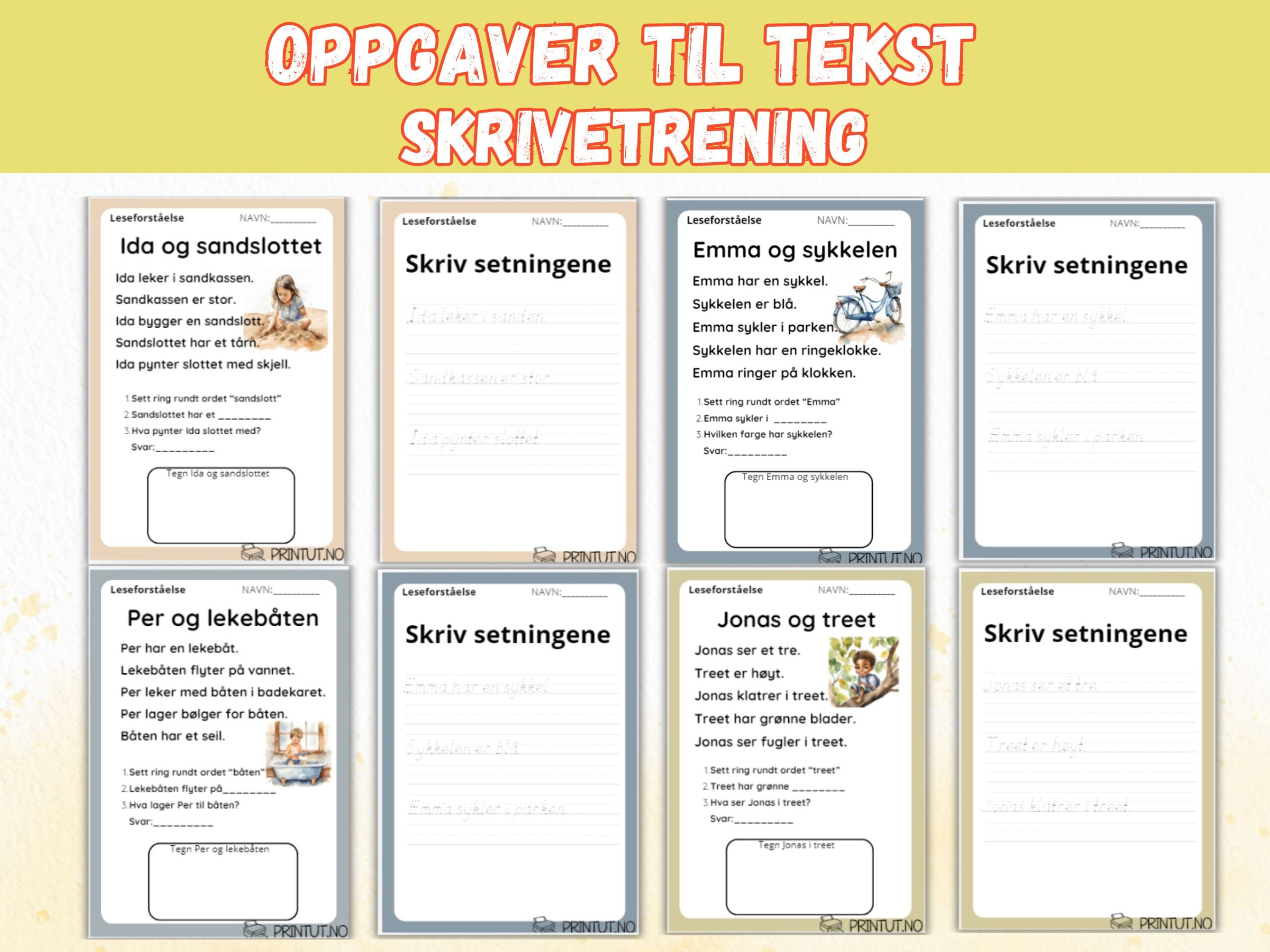 SAMLEPAKKE - lesetrening - 20 tekster/40 sider! - Bilde 4