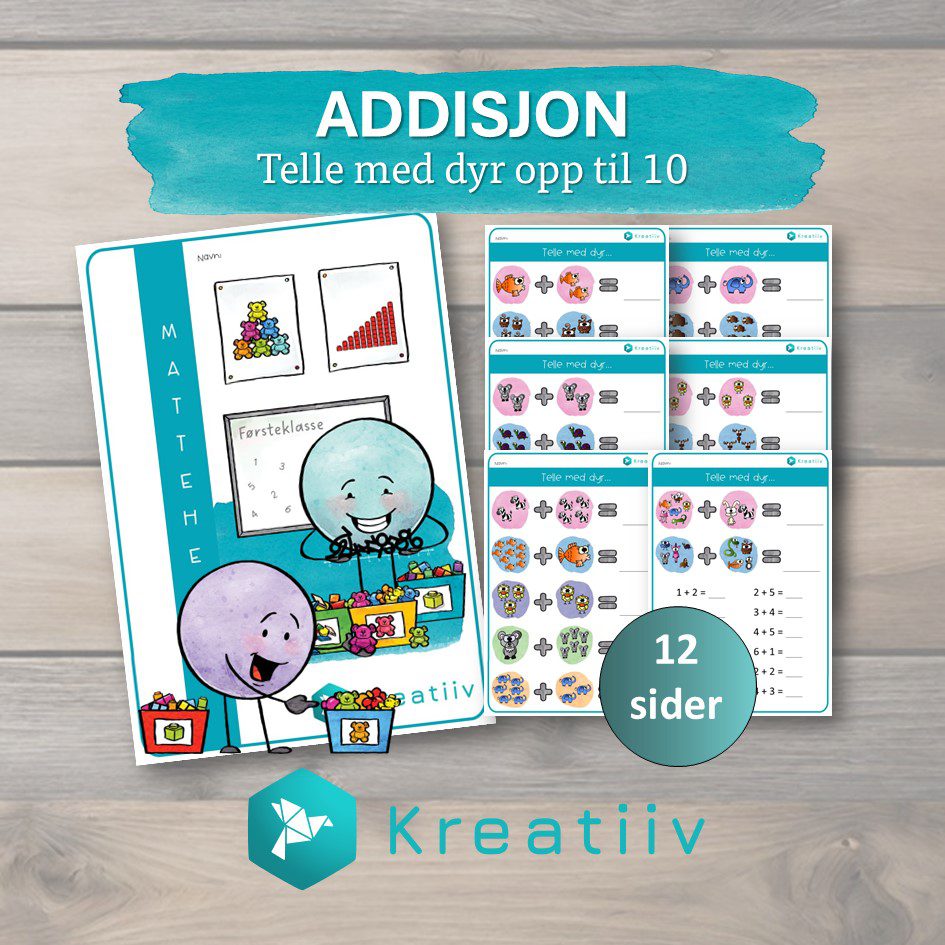 Addisjon - telle med dyr opp til 10