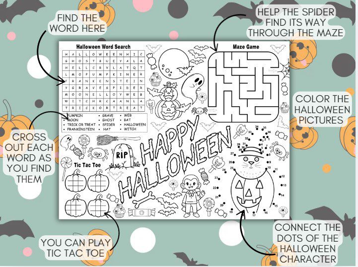Engelsk-Halloween-Placemats - Bilde 2