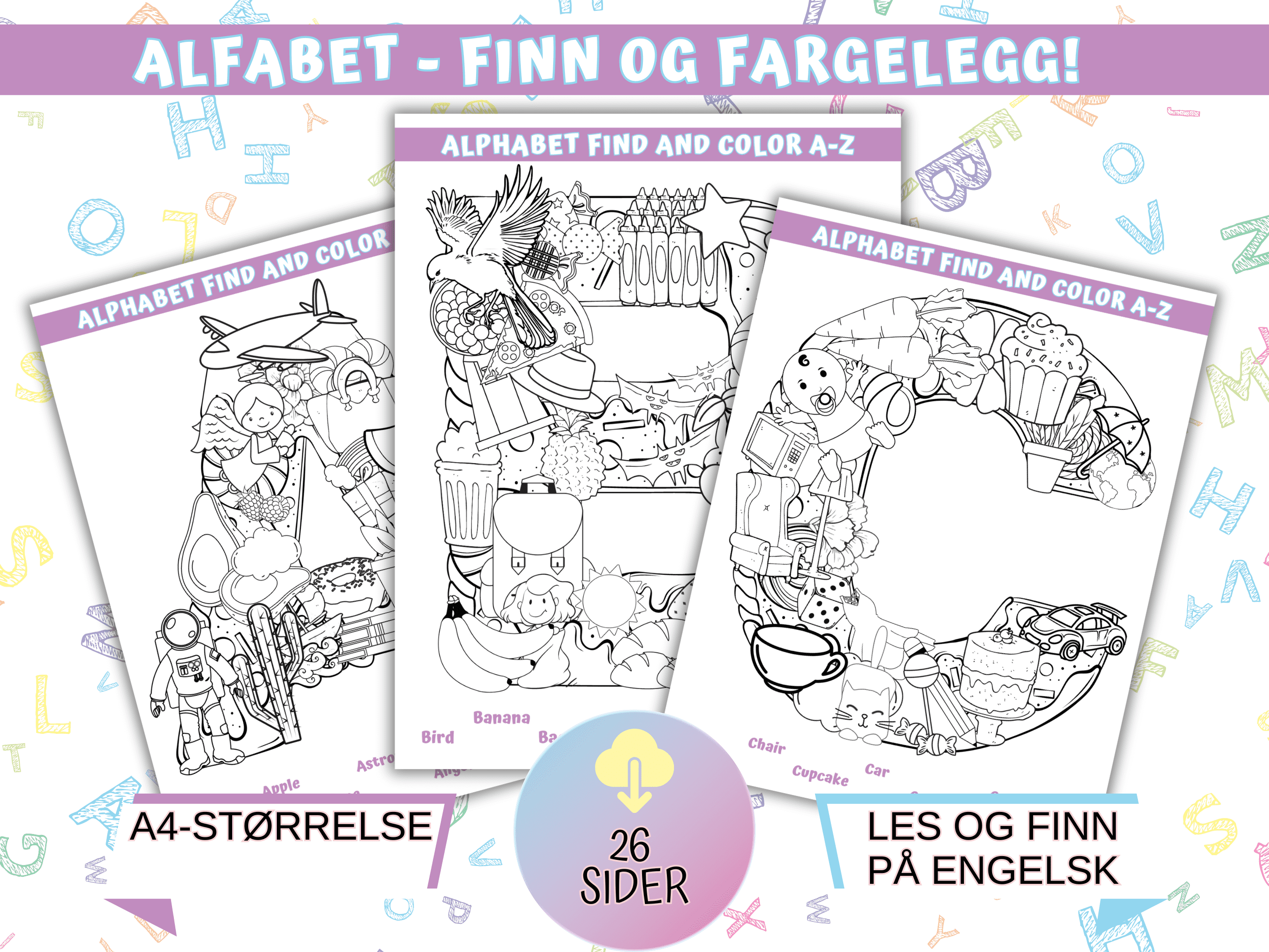 Fargelegg - engelske ord - alfabet