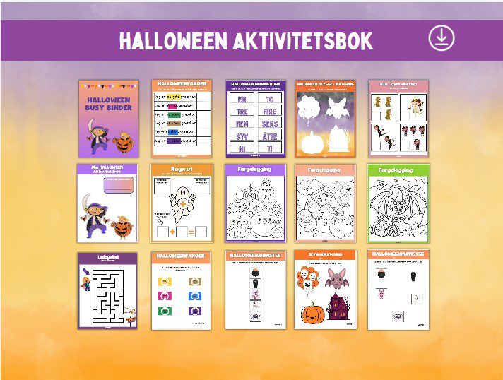 Halloween! Aktivitetsark for de yngste. Spor, match og klipp. - Bilde 2