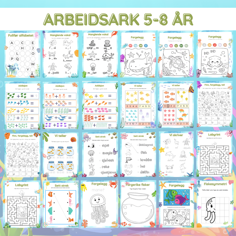 Arbeidshefte matematikk/norsk - 1./2. trinn - 50 SIDER - Bilde 3