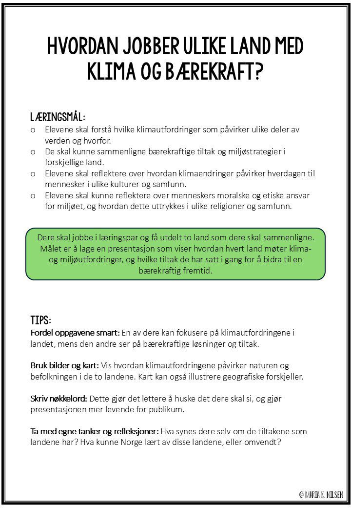 Fordypningsoppgave "Klima og bærekraft"