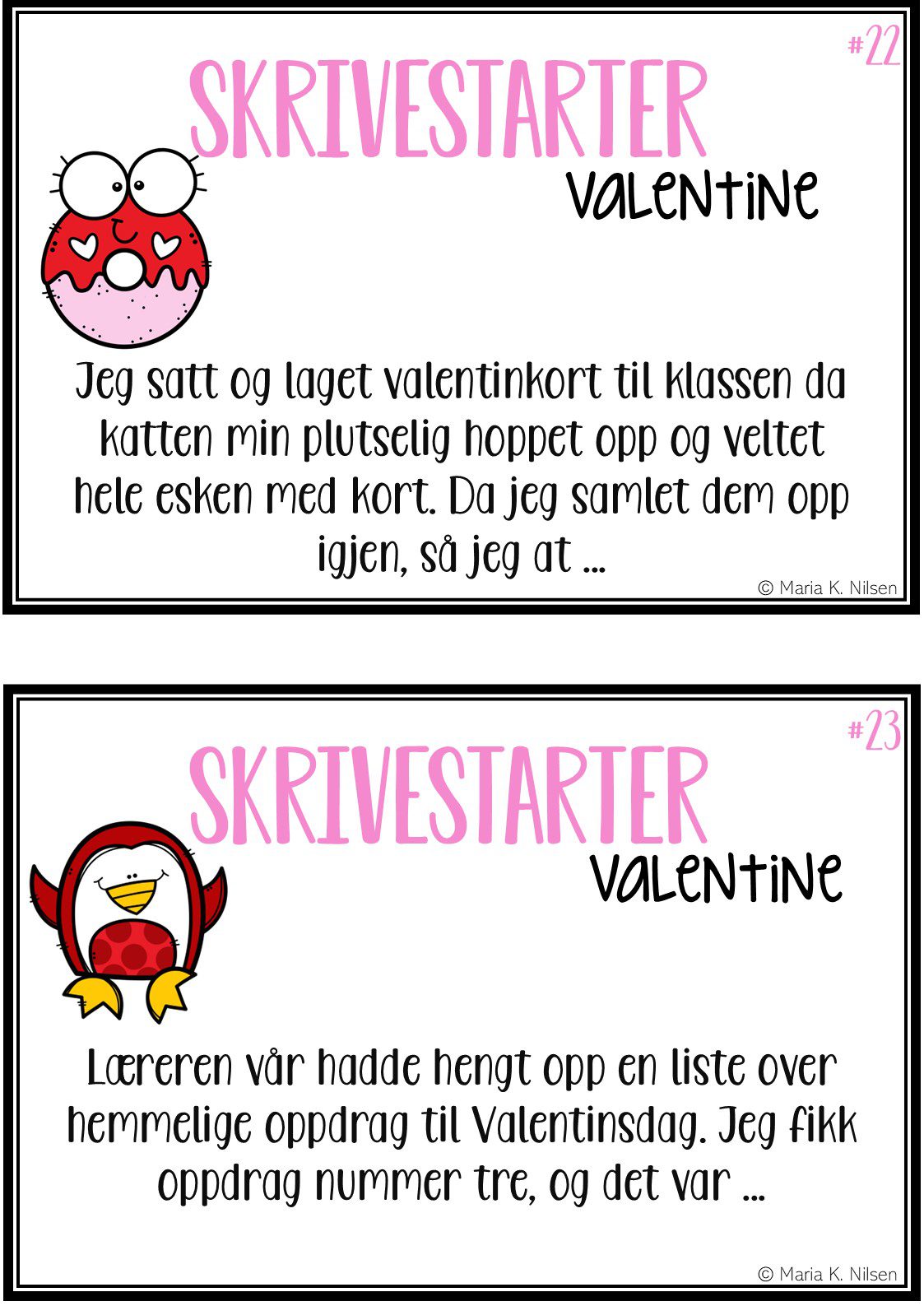 Skrivestartere med tema: Valentine - Bilde 3