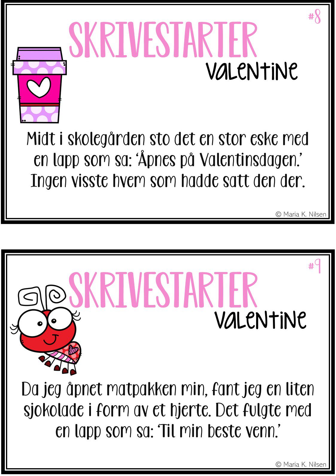 Skrivestartere med tema: Valentine - Bilde 4