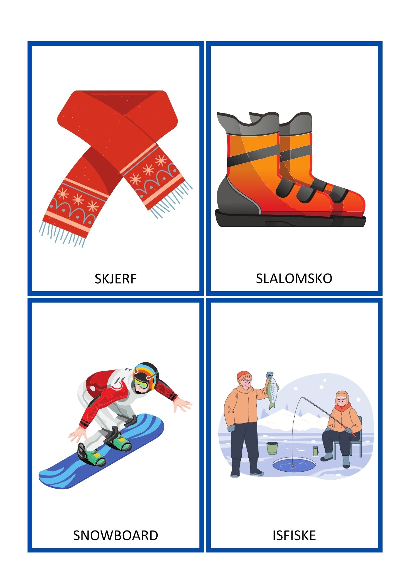 Vinter - begrepskort og memoryspill - norsk og engelsk - Bilde 4