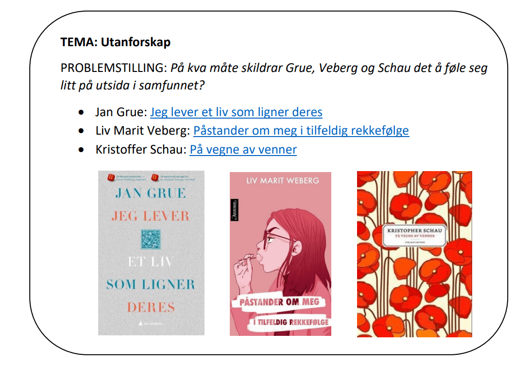 Litteraturprosjekt og fordypningsoppgaver på 10. trinn