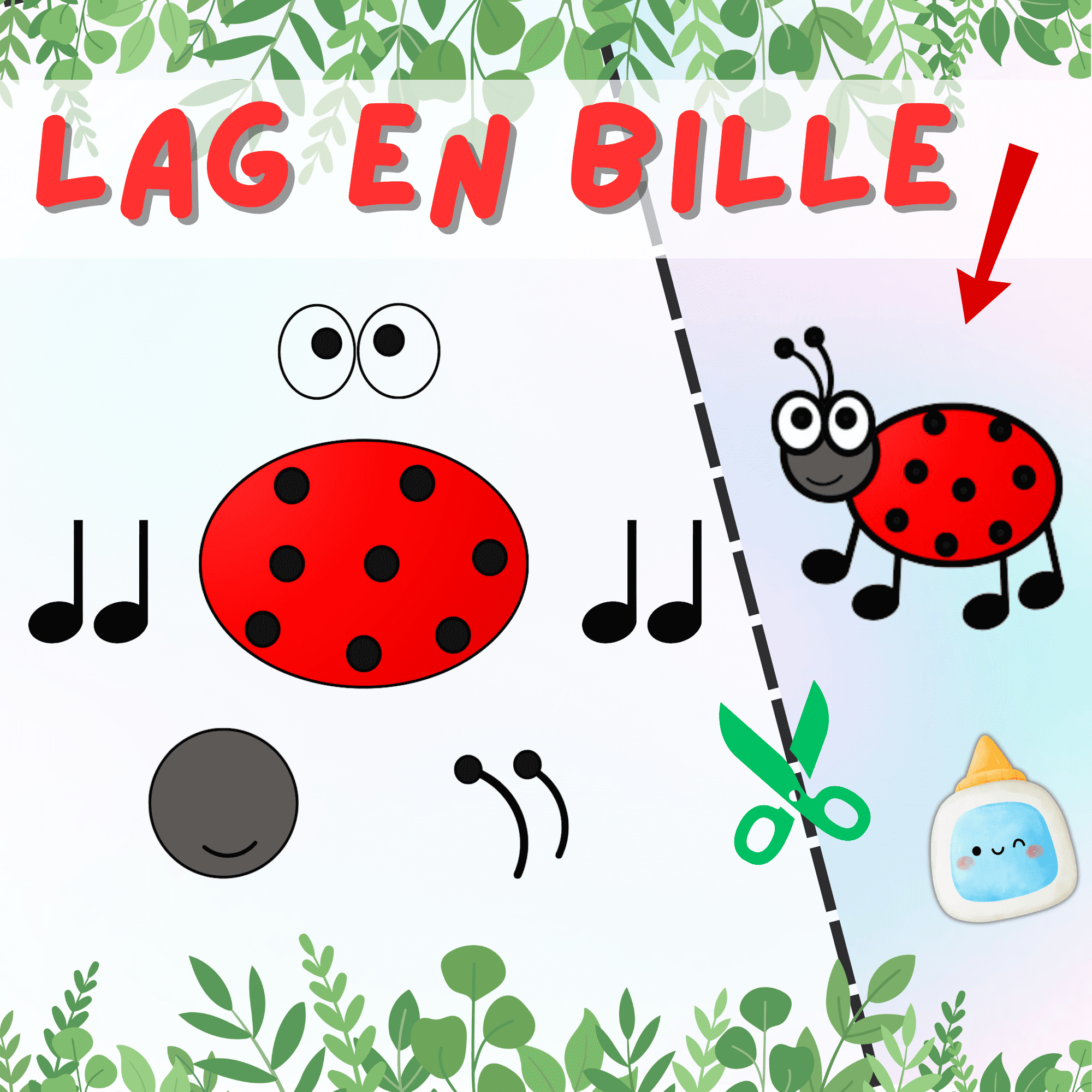 Gratis klipp- og limaktivitet - ulike dyr og blomster - Bilde 3