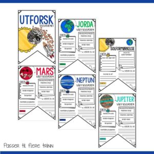 Solsystemet - arbeidsark
