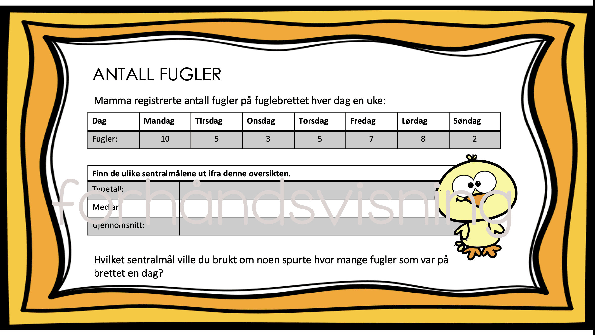 Sentralmål Gruppeoppgaver - Bilde 4