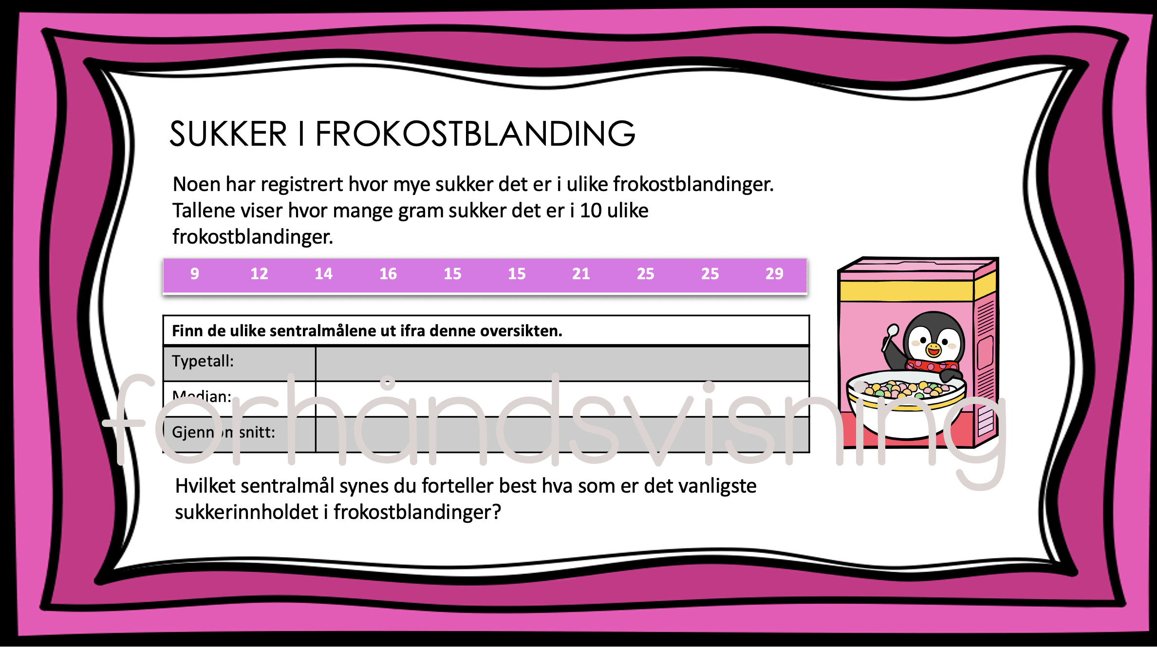 Sentralmål Gruppeoppgaver - Bilde 3